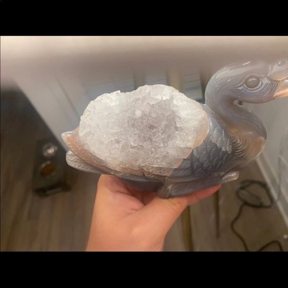 Druzy agate swan